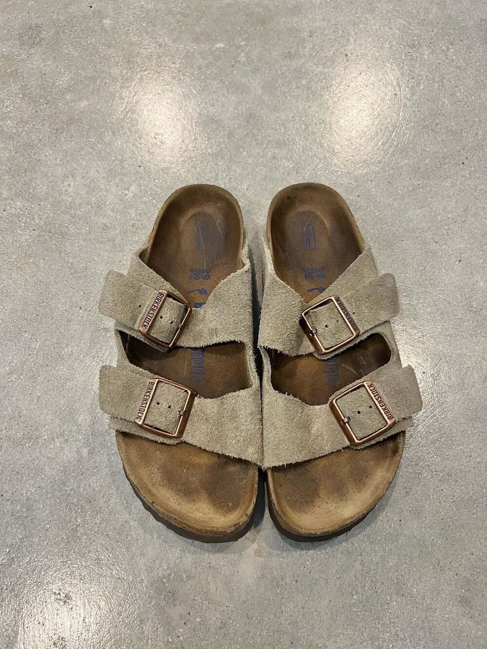 Birkenstock Arizona Soft Footbed Suede Leather - Taupe color